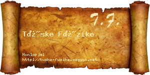 Tüske Füzike névjegykártya